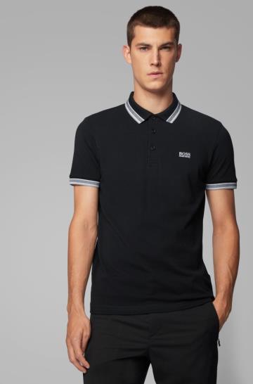 Koszulki Polo BOSS Regular Fit Czarne Męskie (Pl20699)